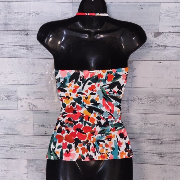 Anne Cole Twist Front Bandeau Tankini Swim Top XS - Picture 6 of 10